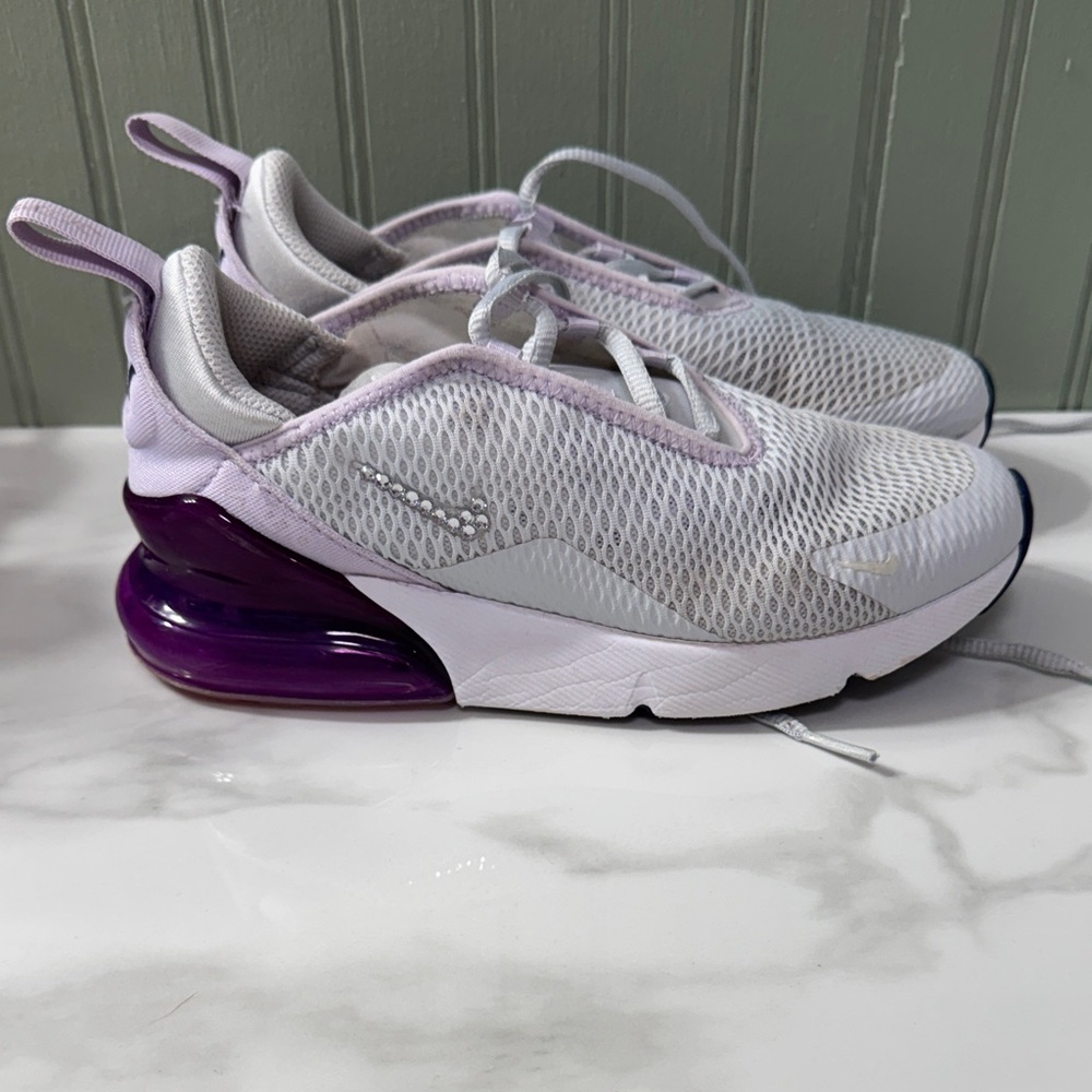Nike Women's Air Max 270 React Sneakers - White & Light Purple - Picture 7 of 9